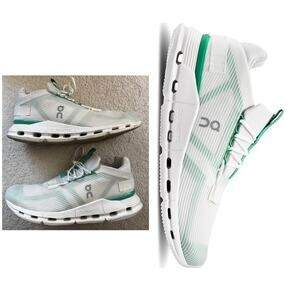 On Cloudnova Void Undyed White / Mint Running Sneakers